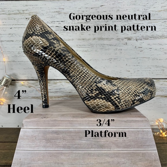 ISOLÁ Cagney Sand Snakeskin Print Platform Heels - Picture 5 of 14